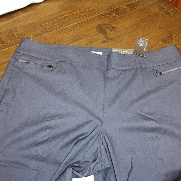 New Avenue Indigo Super Stretch Pull On Straight Leg Pants Size 22 Average - Picture 2 of 3